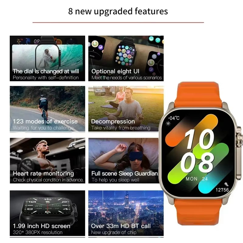 T900 Ultra Smartwatch – Bluetooth Calling, Message Alerts, Heart Rate Monitor & Sports Tracker for Android & iOS