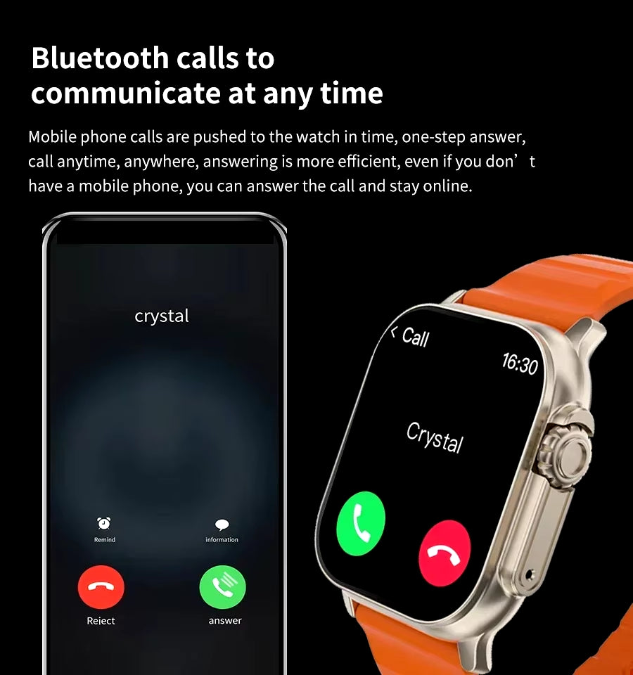 T900 Ultra Smartwatch – Bluetooth Calling, Message Alerts, Heart Rate Monitor & Sports Tracker for Android & iOS
